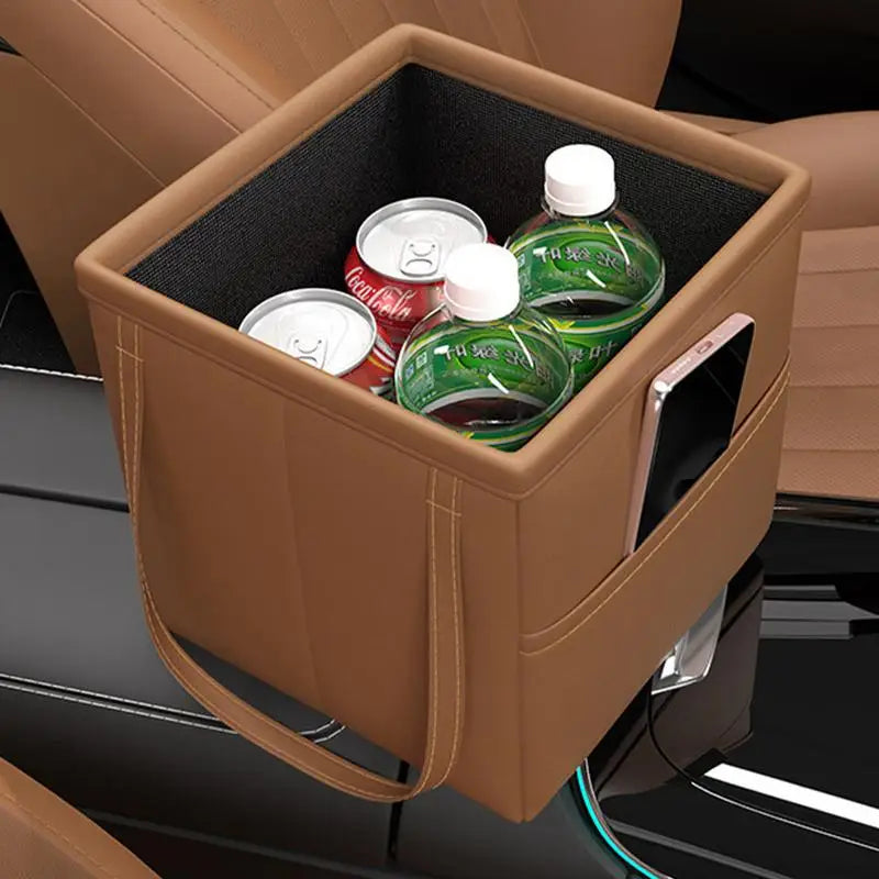 CoffreZen™ LuxeFold – Coffre de Rangement Pliable en Simili Cuir pour Voiture & SUV