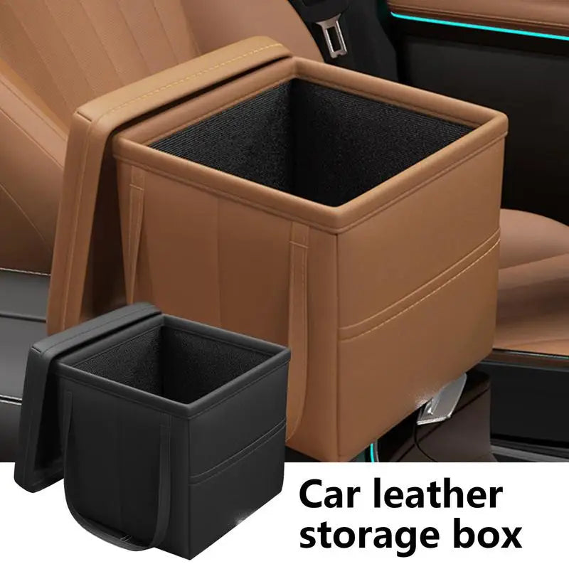 CoffreZen™ LuxeFold – Coffre de Rangement Pliable en Simili Cuir pour Voiture & SUV