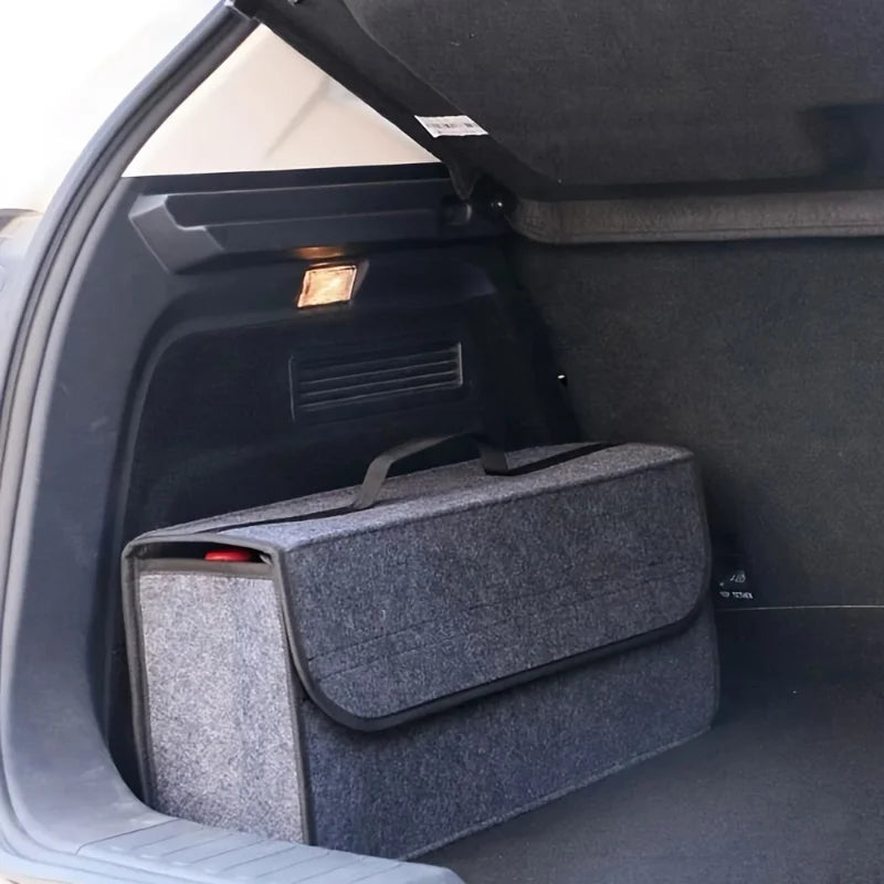 Organisateur de Coffre CoffreZen™ FeltBox – Feutre Gris, Antidérapant & Élégant