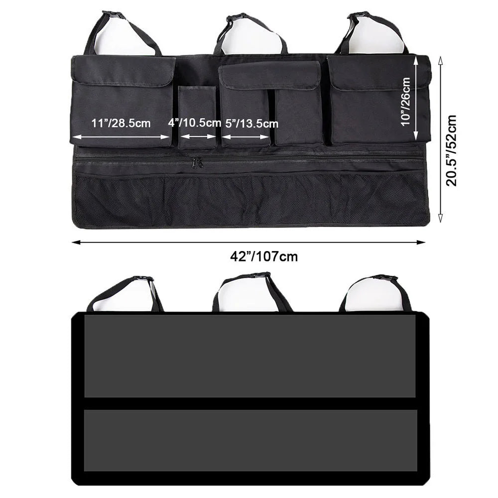 Organisateur de Coffre CoffreZen™ Backseat Pro – 9 Poches Suspendu, Grande Capacité