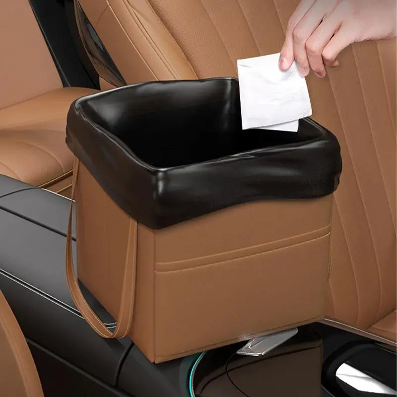 CoffreZen™ LuxeFold – Coffre de Rangement Pliable en Simili Cuir pour Voiture & SUV