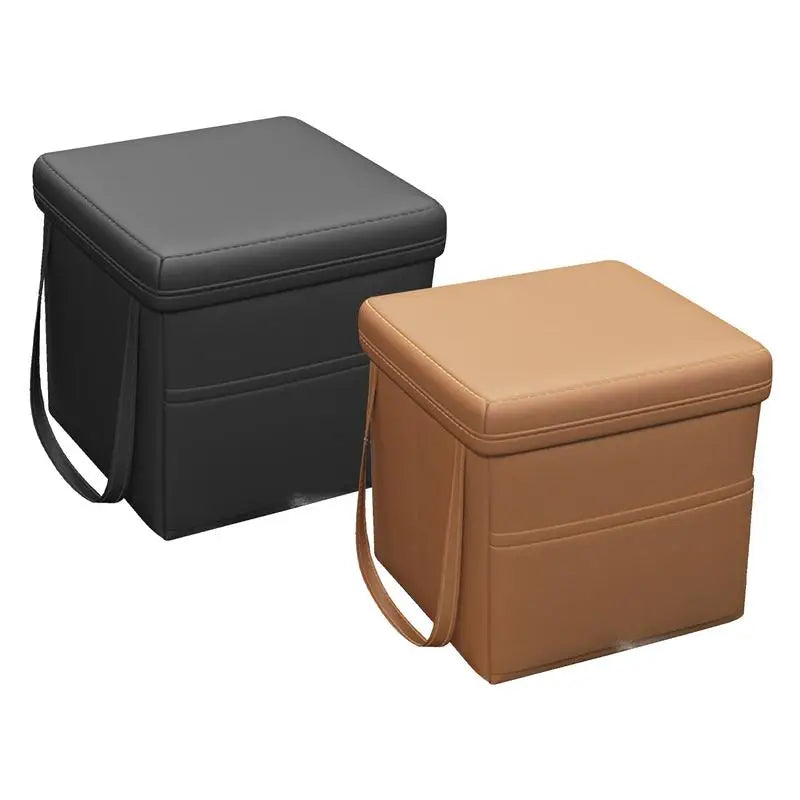 CoffreZen™ LuxeFold – Coffre de Rangement Pliable en Simili Cuir pour Voiture & SUV