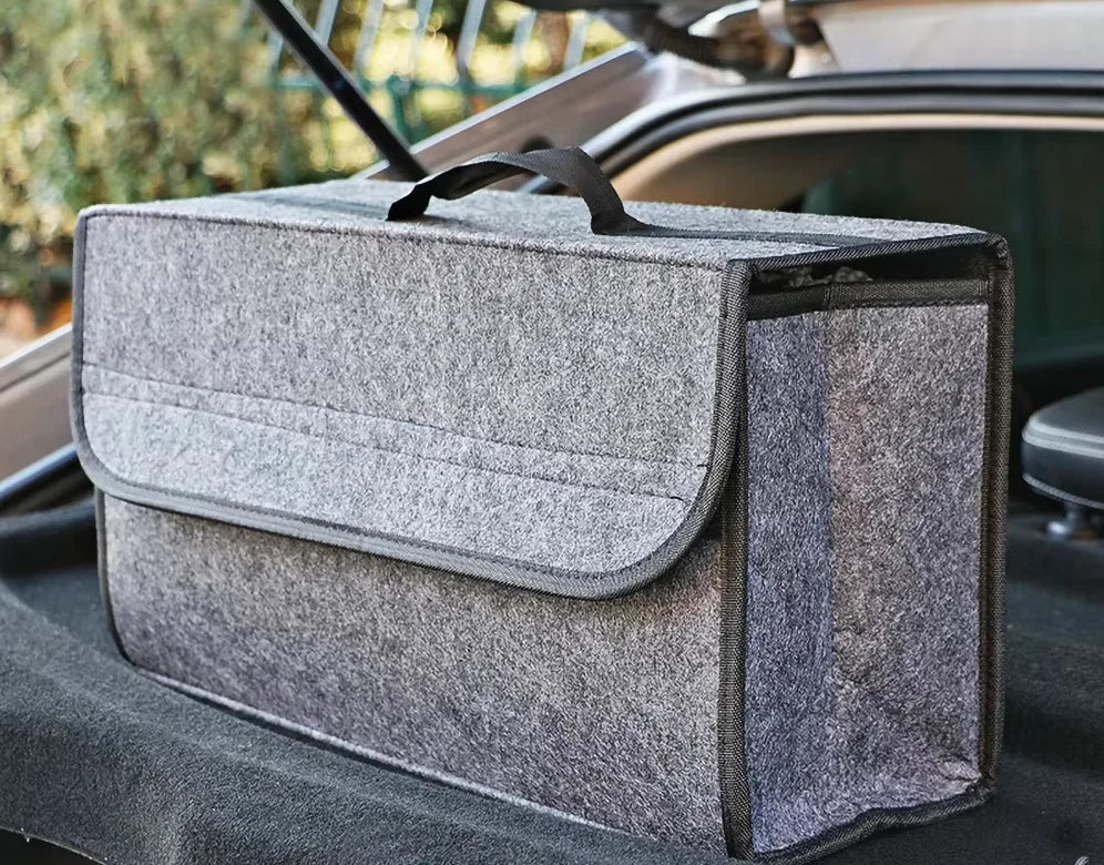 Organisateur de Coffre CoffreZen™ FeltBox – Feutre Gris, Antidérapant & Élégant